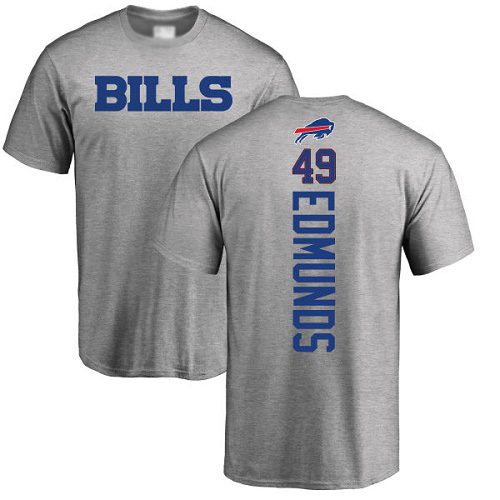 Men NFL Buffalo Bills #49 Tremaine Edmunds Ash Backer T Shirt